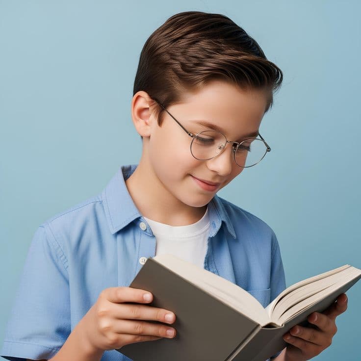 A student reading, deep in thought